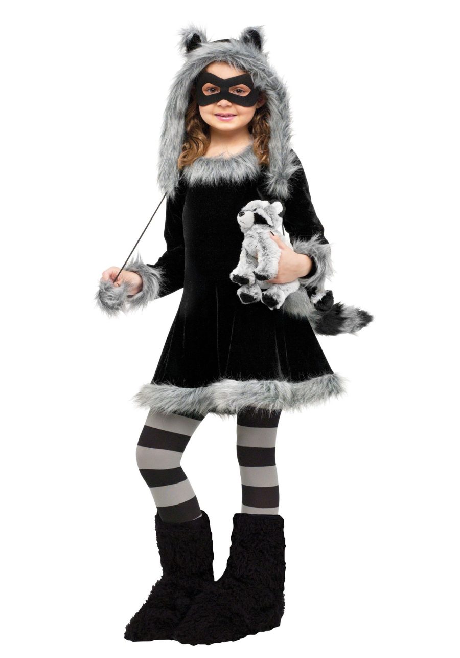 Girls Sweet Raccoon Costume