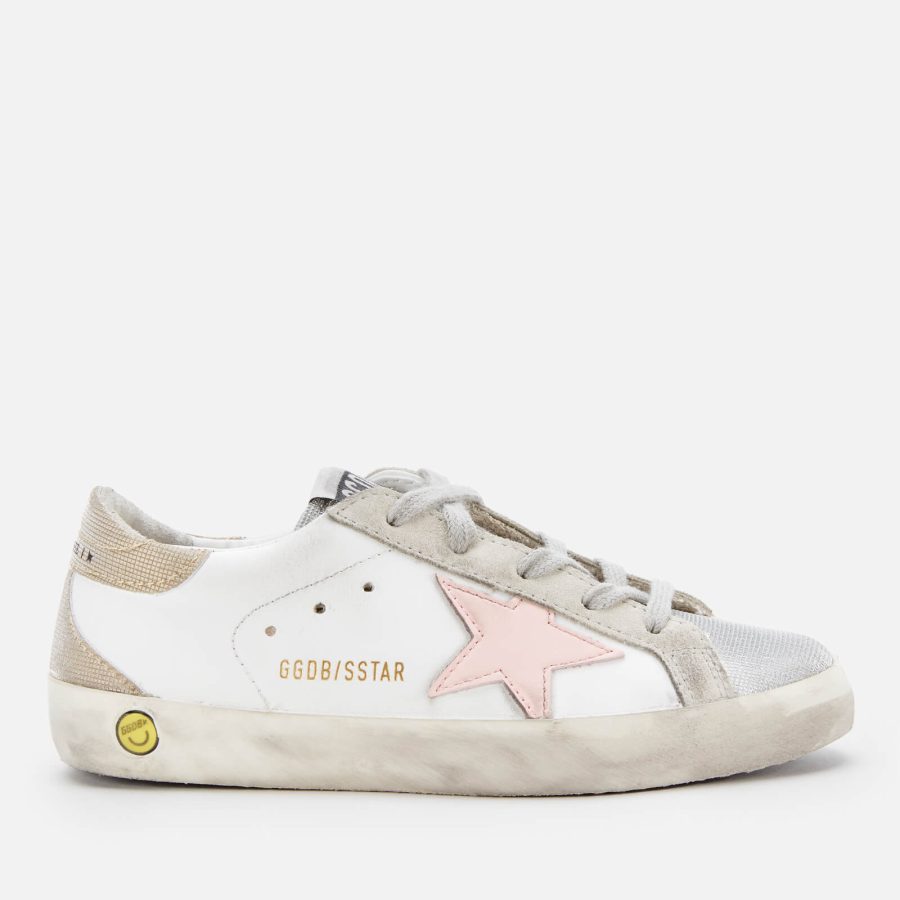 Golden Goose Toddlers' Checkered Glitter Toe Heel - White/Silver/Rose Quartz/Gold - UK 12 Kids