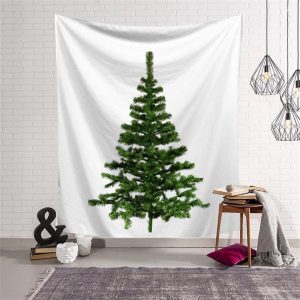 Green Christmas Tree Room Decoration Wall Tapestry - Aperturee