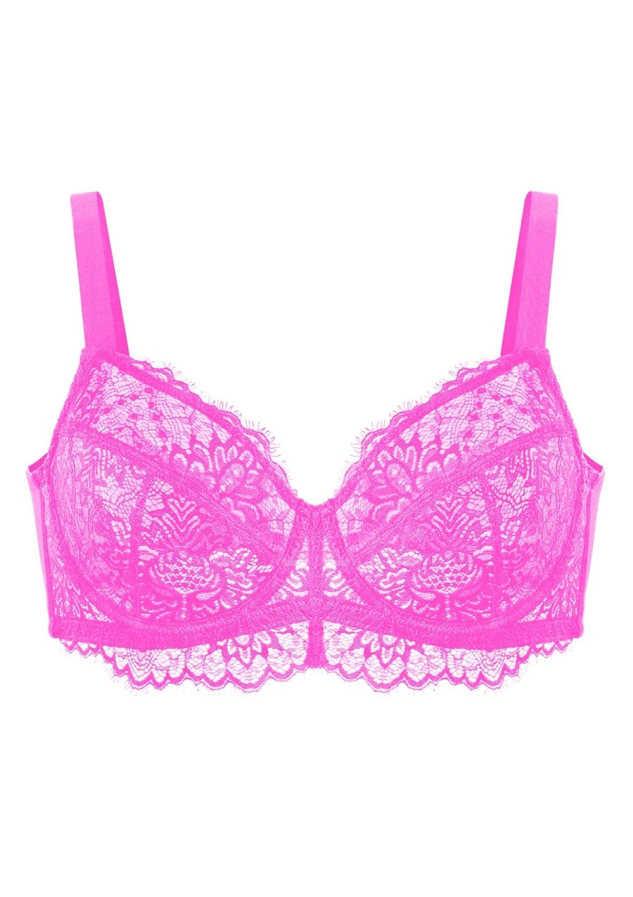 HSIA Red Sunflower Lace Underwire Bra - Barbie Pink / 38 / I