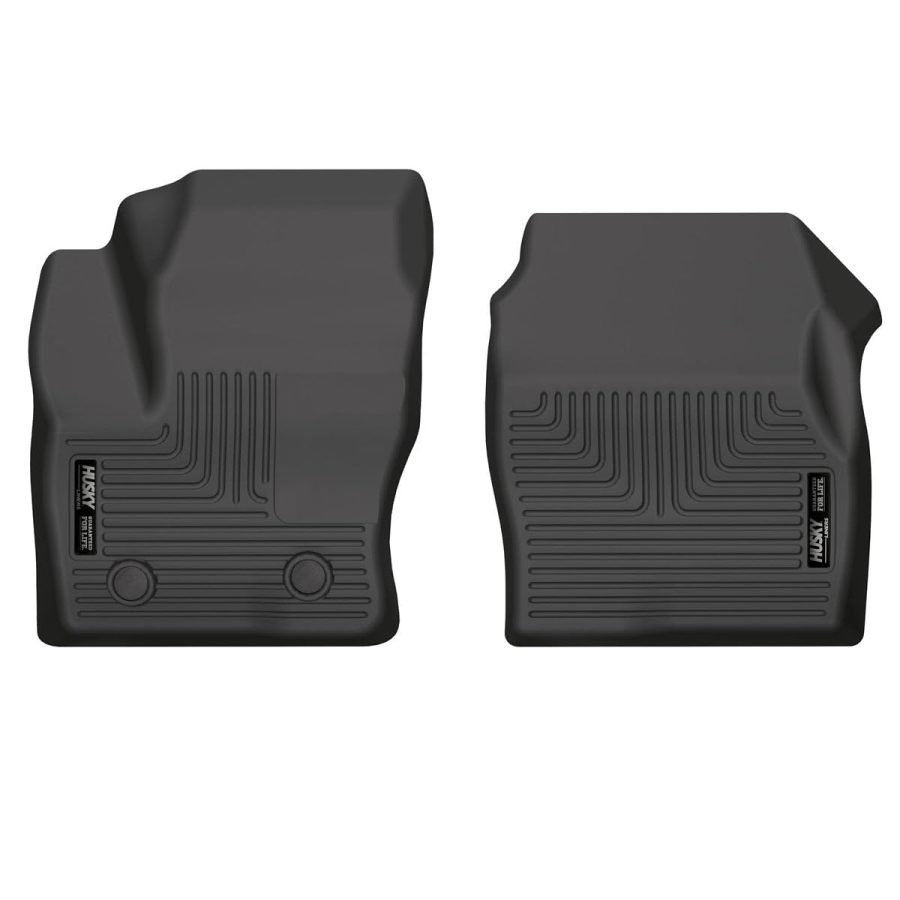 HUSKY LINERS 13351 Weatherbeater Floor Mats | Fits 2020 - 2024 Ford Transit Connect w/Vinyl Flooring | Front Row, 2-pc Black