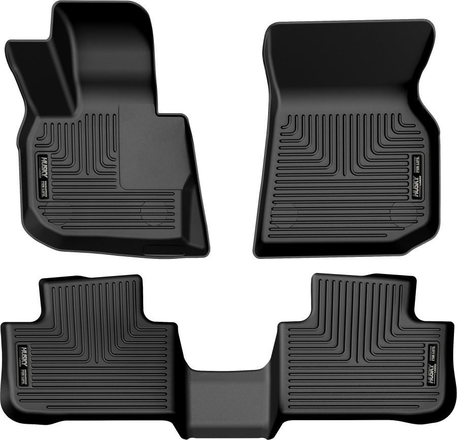 HUSKY LINERS 95911 Weatherbeater Floor Mats | Fits 2018 - 2024 BMW X3 | Front & 2nd Row, 3-pc Black