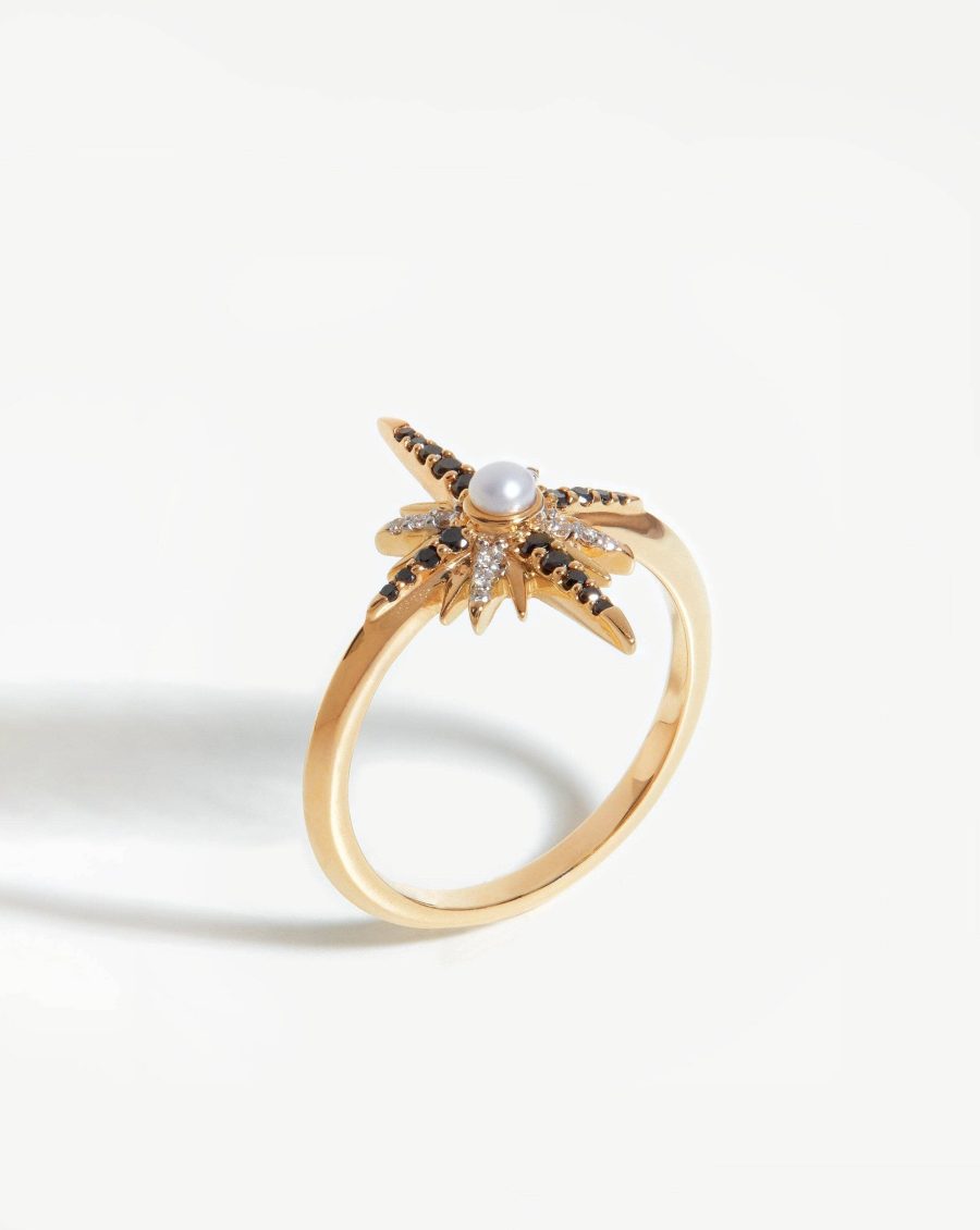 Harris Reed Fine Starlight Ring | 14k Solid Gold/Pearl & Diamond