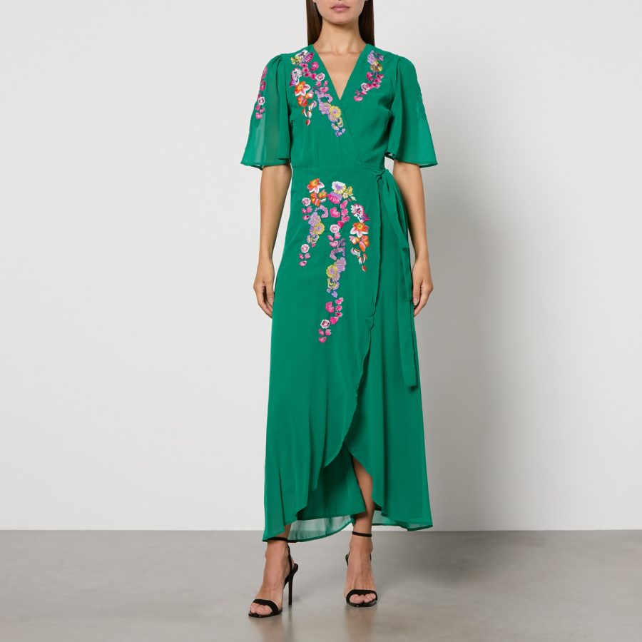 Hope & Ivy Mirai Chiffon Maxi Dress - UK 16