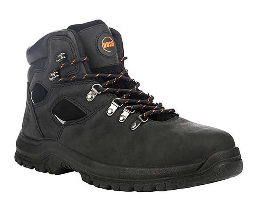 Hoss Boots Adam Black - 60122 - Men's 6" Steel Toe Waterproof Work Hiker Boot