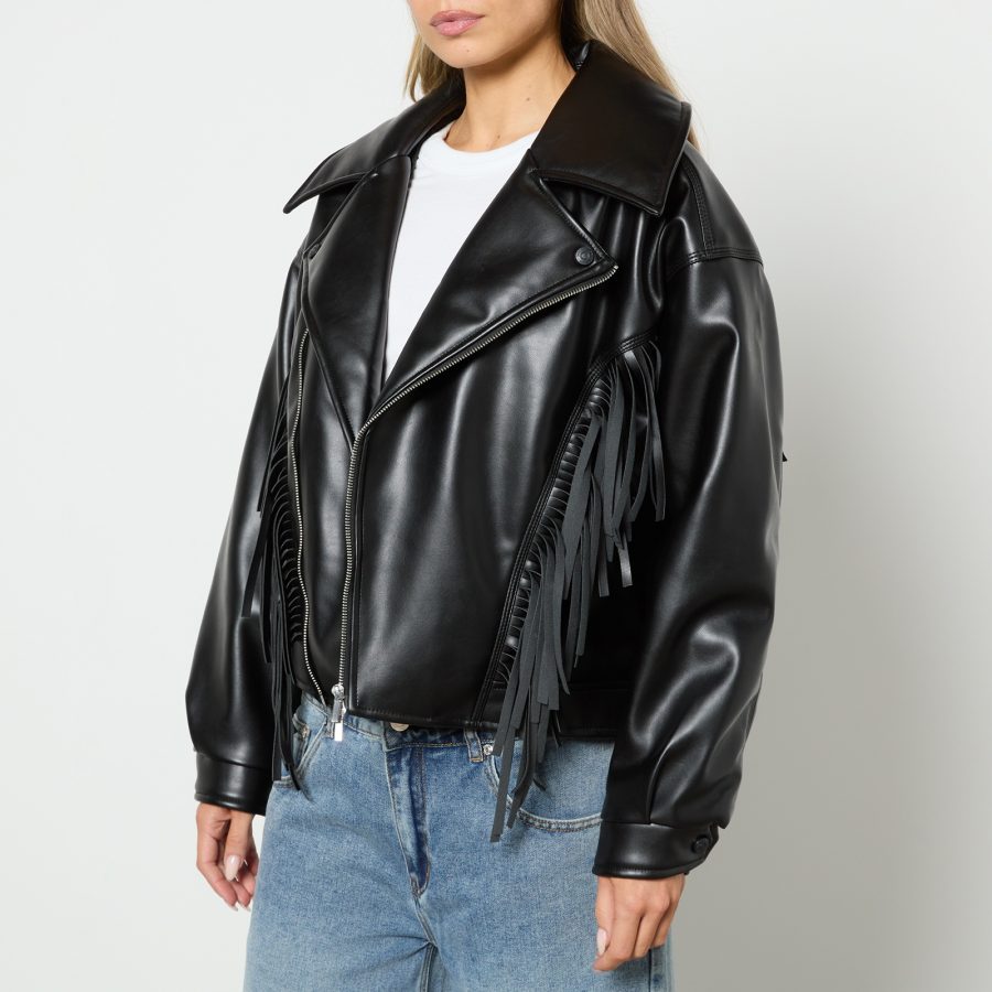 House of Sunny Athena Faux Leather Biker Jacket - S