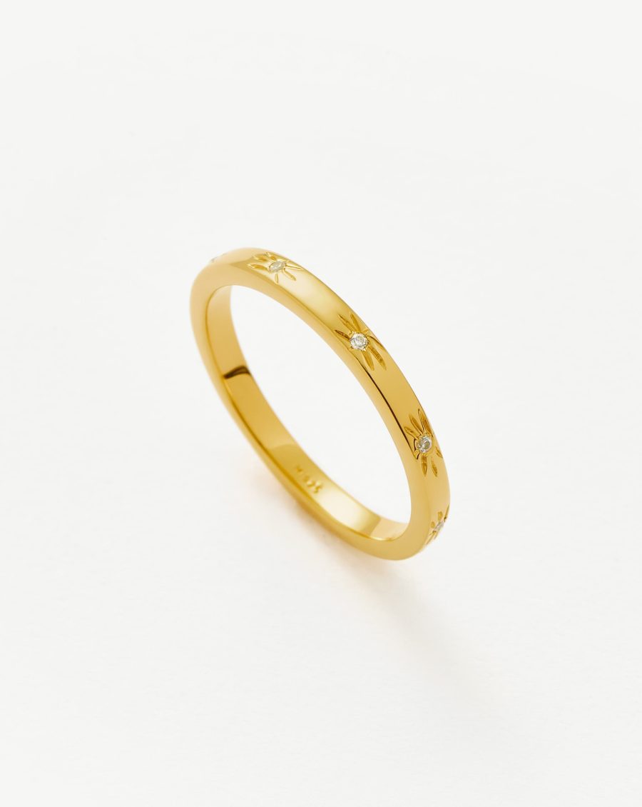 Interstellar Star Studded Stacking Ring | 18k Gold Vermeil