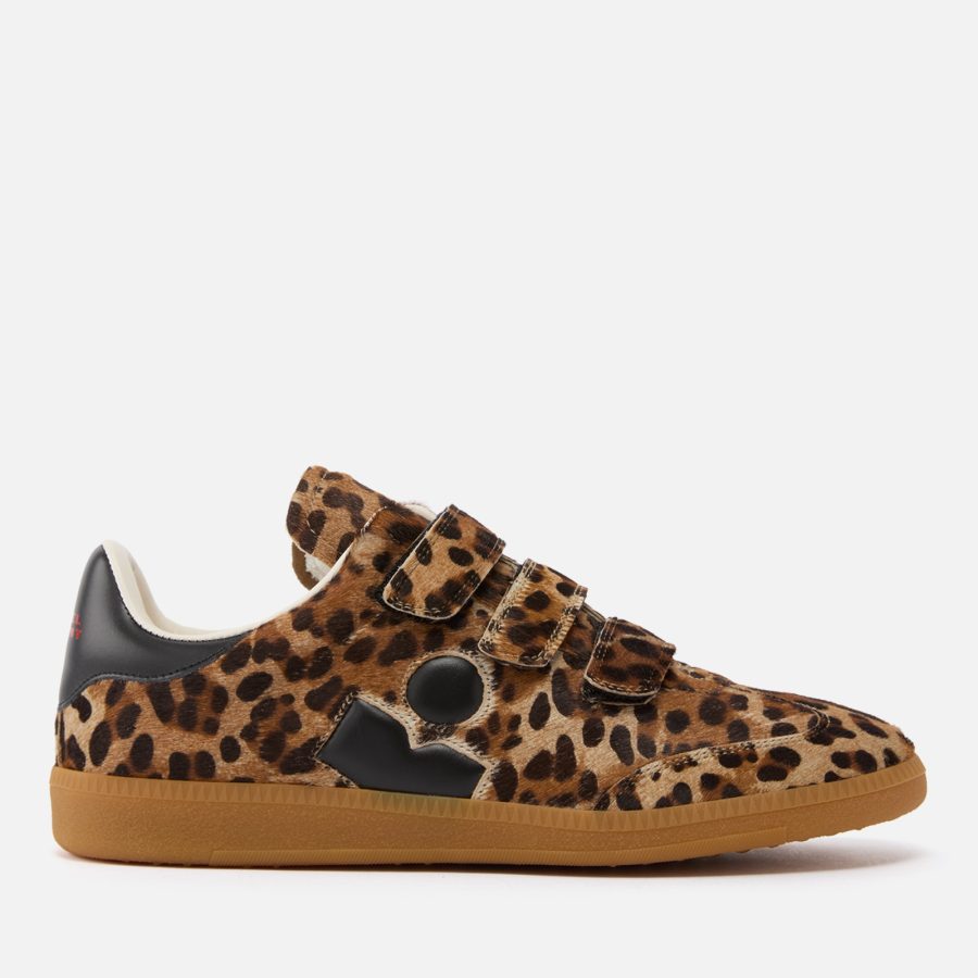 Isabel Marant Women's Beth Leopard-Print Suede Trainers - UK 5