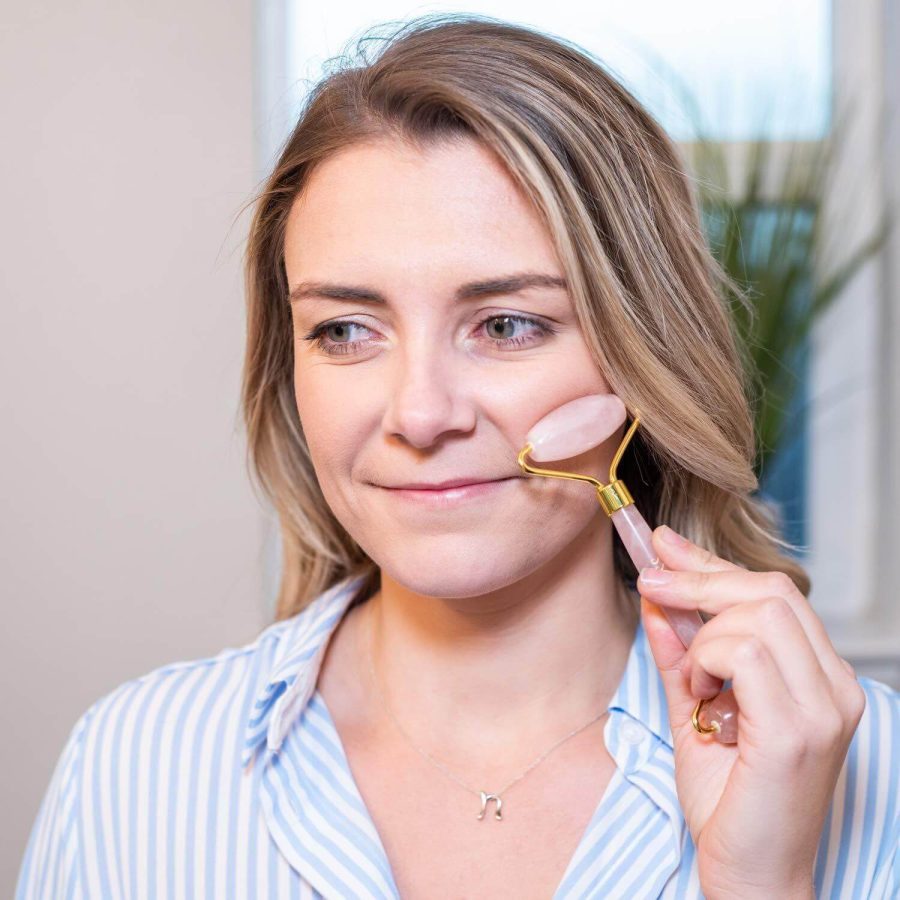 Jade Rose Quartz Facial Roller and Gua Sha Set