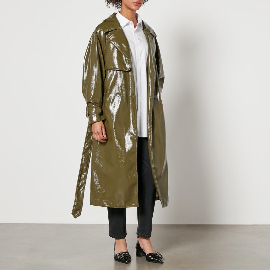 Jakke Winona Oversized Faux Patent Leather Mac - XL