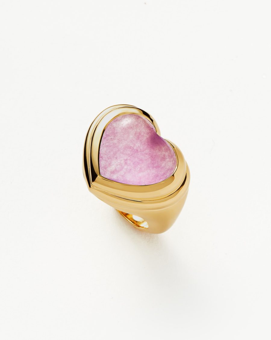 Jelly Heart Gemstone Ring | 18k Gold Plated/Purple Quartz