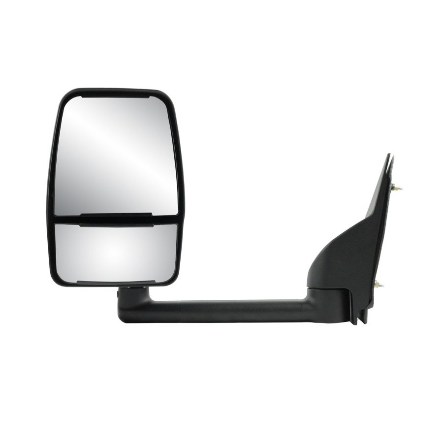 K SOURCE 62170G Driver Side Towing Mirror for Chevrolet Express Van/GMC Savana Full Size Van, textured black w/PTM cover, dual lens, foldaway, Manual