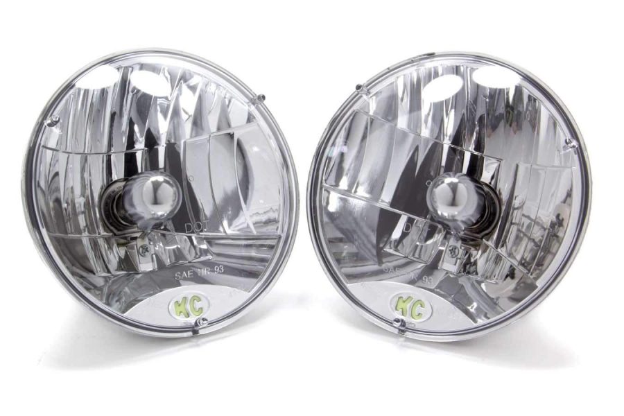 KC HILITES 42301 7 INCH Round 60/55w H4 DOT Headlight - Set of 2, White