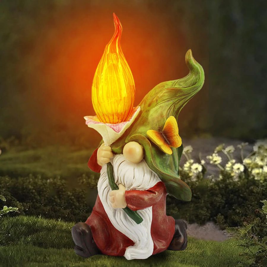 LED Solar Garden Gnome Statues