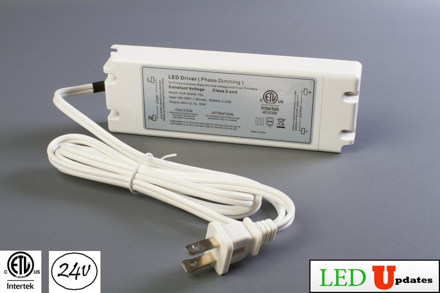 LEDUPDATES 24v 2.1A Triac Dimmable driver 50w LED Light Power Supply for Standar