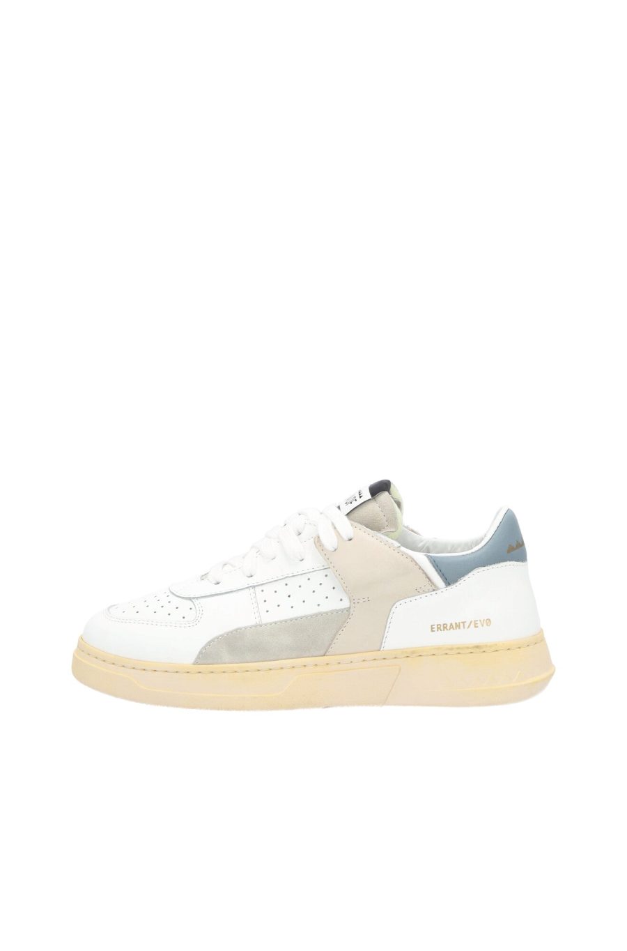 Leather sneakers with laces and suede details women's RUN OF EVO COMBI W-AQ WHITE