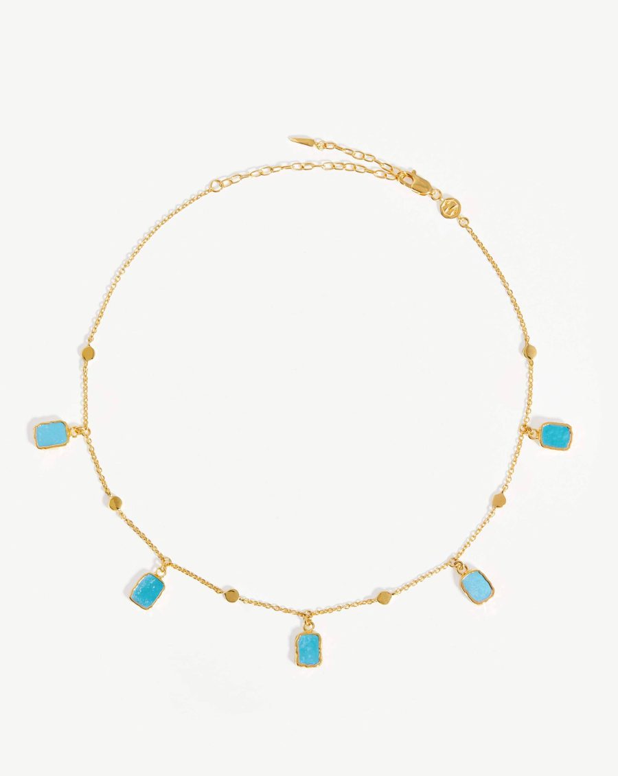 Lena Charm Choker | 18k Gold Vermeil/Turquoise