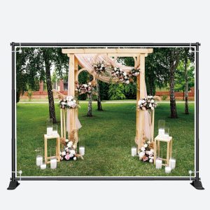 Light Color Gauze Curtain Grassland Wedding Backdrop - Aperturee