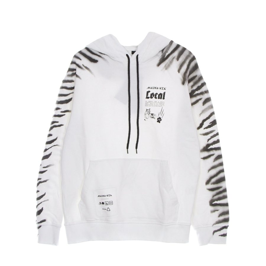 Lightweight Hooded Sweatshirt for Men Tiger Hoodie White