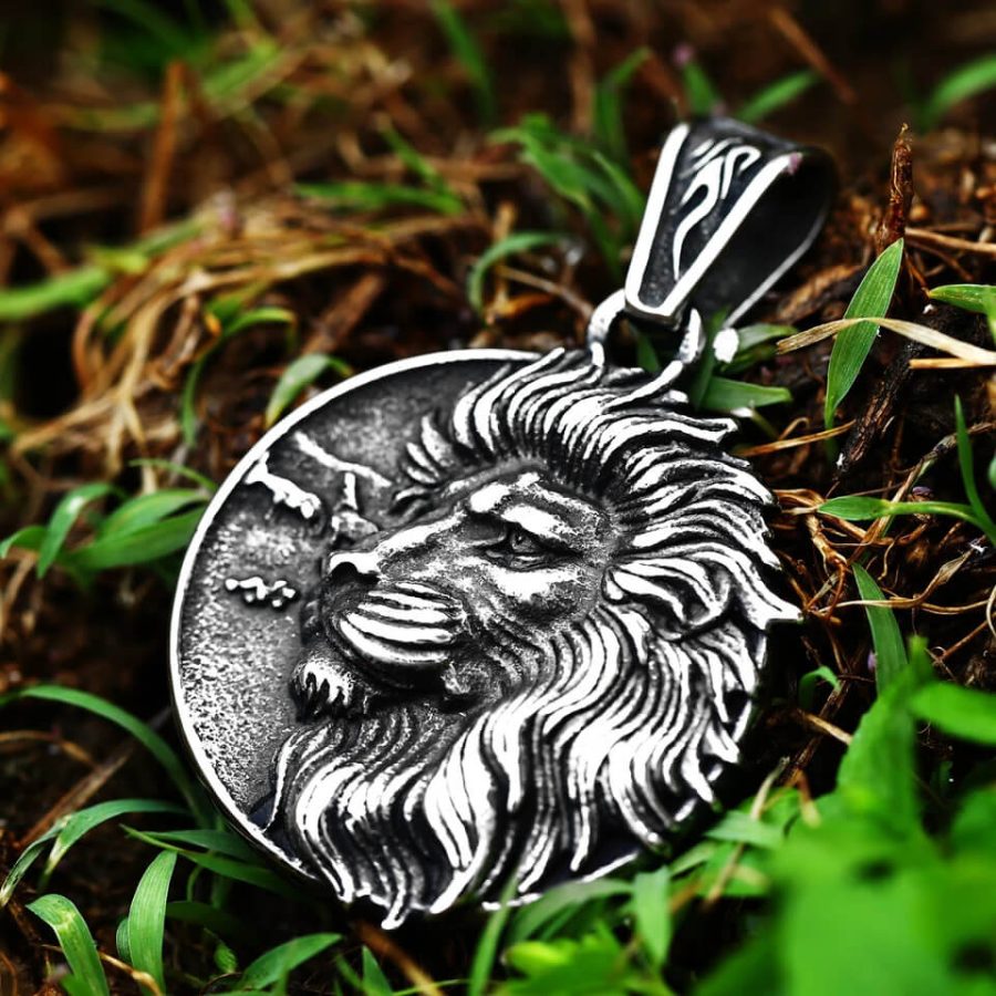 Lion King of the Jungle Stainless Steel Pendant Necklace