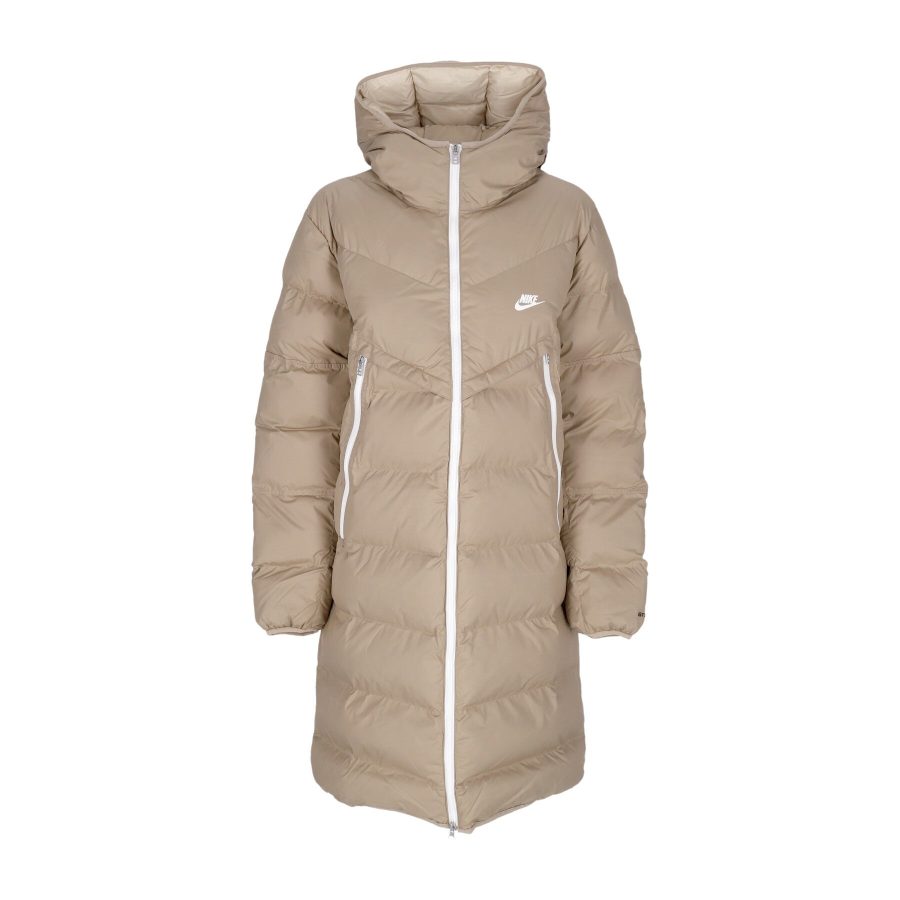 Long Down Jacket Men Sportswear Storm-fit Windrunner Pl-fid Hoodie Parka Khaki/rattan/sail