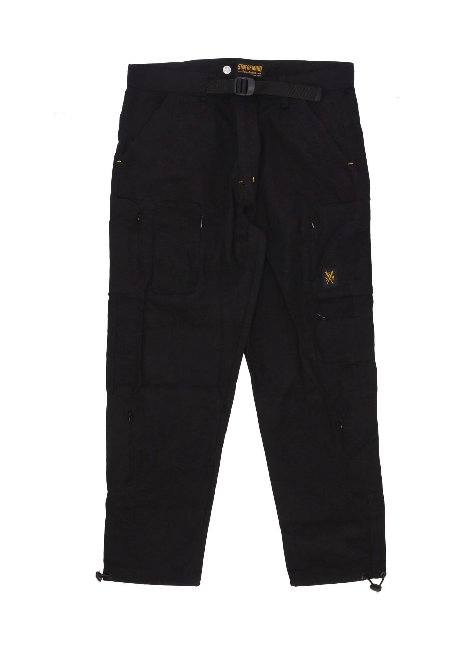 Long Men's Hidden Cargo Pants Black