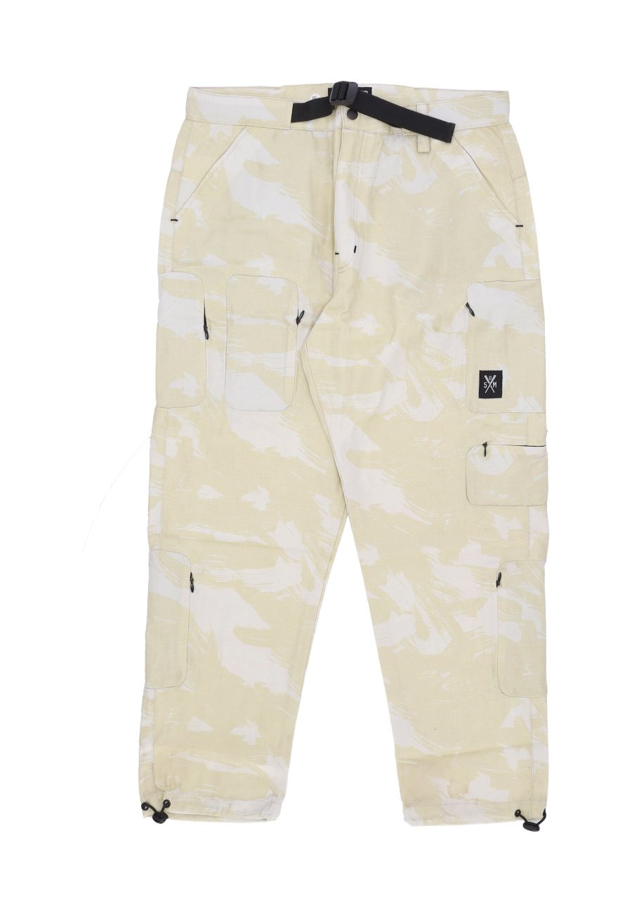 Long Men's Hidden Cargo Pants Off White/camo