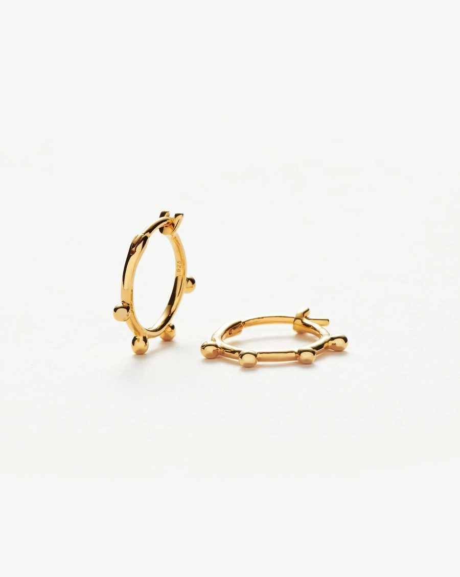 Lucy Williams Tiny Orb Hinged Hoop Earrings | 18k Gold Vermeil