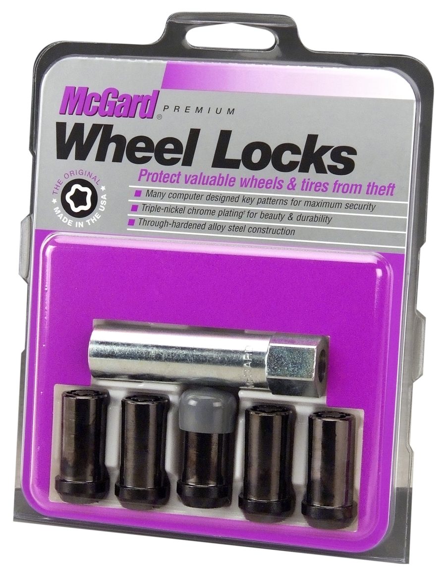 MCGARD 25540BK Black (1/2 INCH-20 Thread Size) Tuner Style Cone Seat Wheel Lock, (Set of 5)