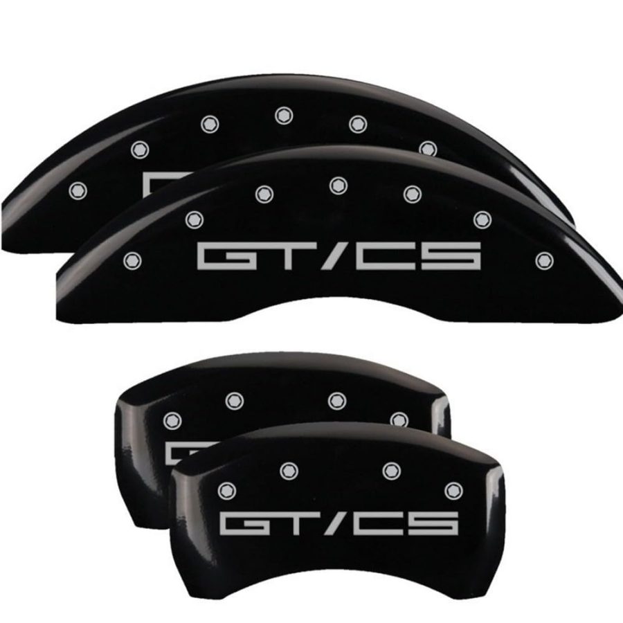 MGP CALIPER 10201SGTCBK Mustang GT/CS Black Powder Coat Finish, Silver Characters, Set of 4