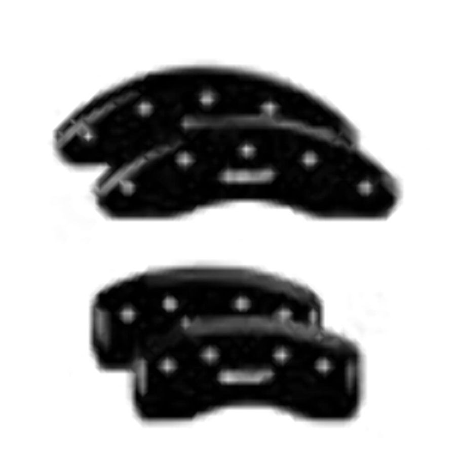 MGP CALIPER 10250SMGPBK Black Powder Coat Finish, Silver Characters, Set of 4