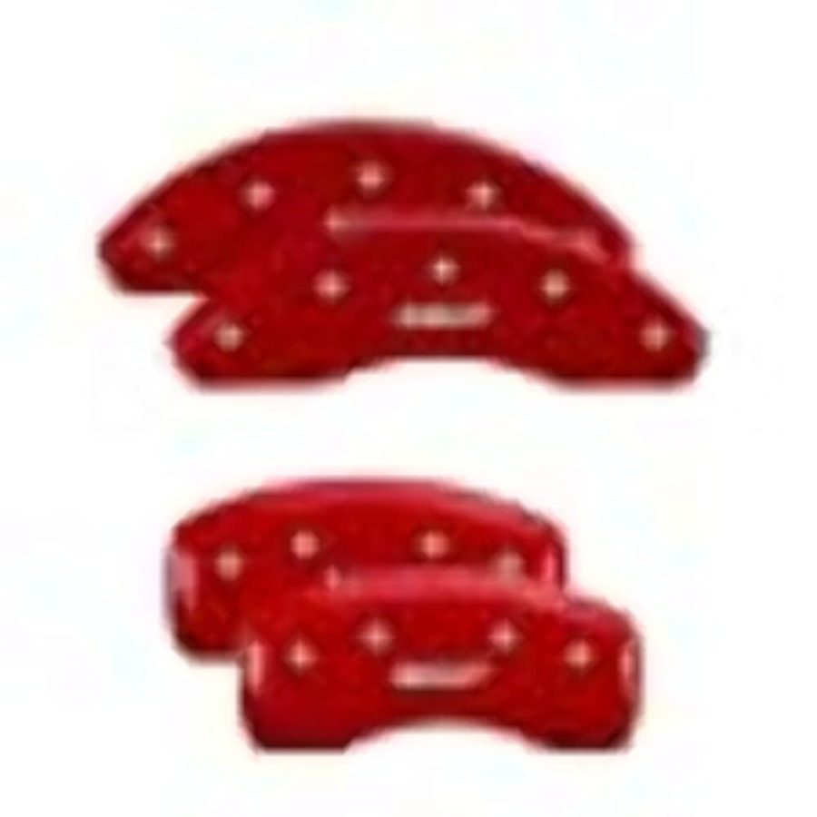 MGP CALIPER 10250SMGPRD Red Powder Coat Finish, Silver Characters, Set of 4