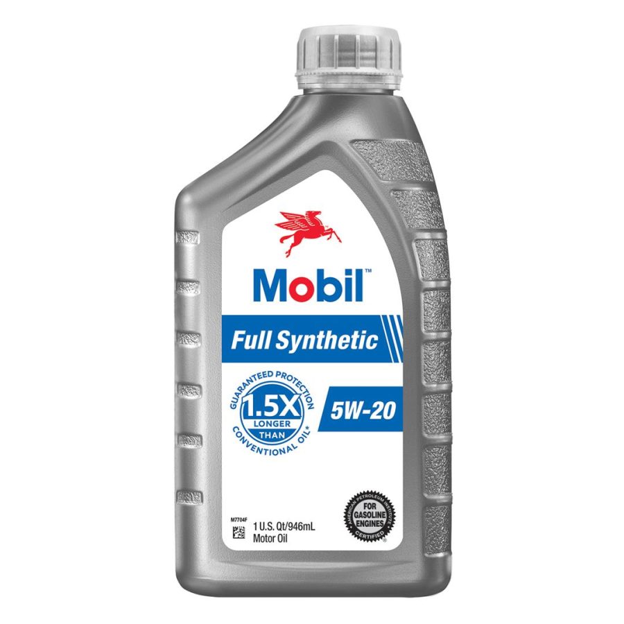 MOBIL 125196 Full Synthetic Motor Oil 5W-20, 1 Quart (Case of 6)