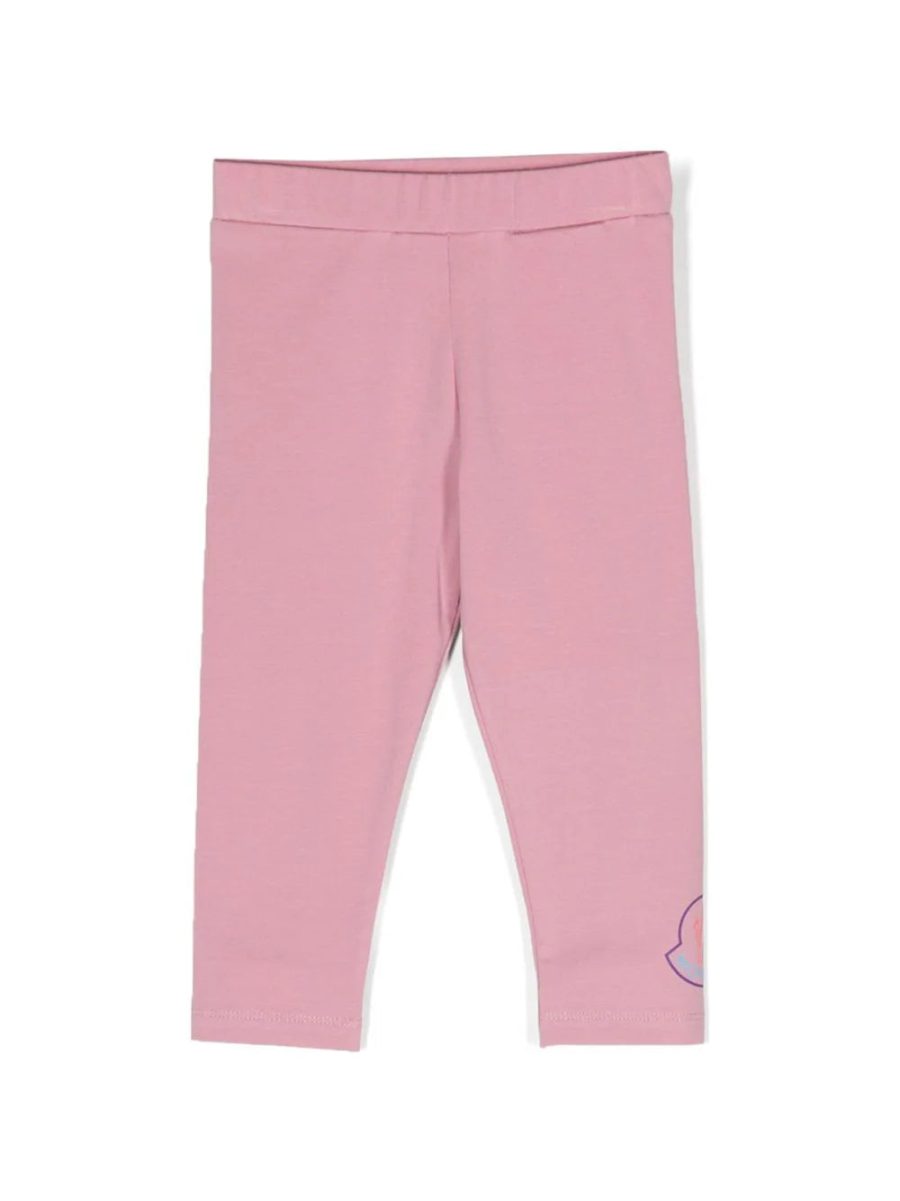 MONCLER BABY Girls Multicolour Logo Leggings Pink