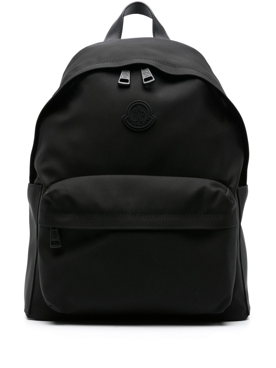 MONCLER New Pierrick Rubberised-Logo Backpack Black