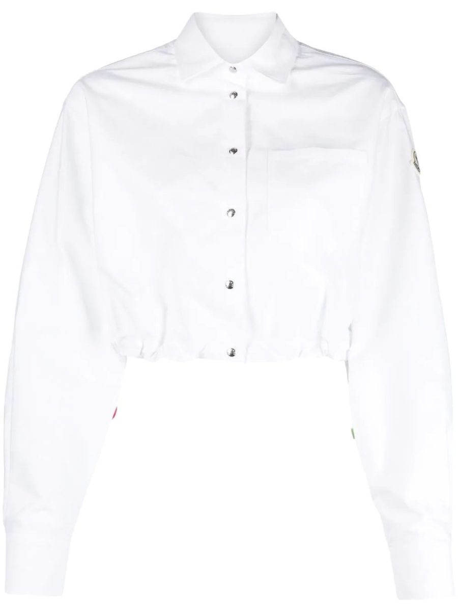 MONCLER WOMEN Cropped Buttoned Shirt White