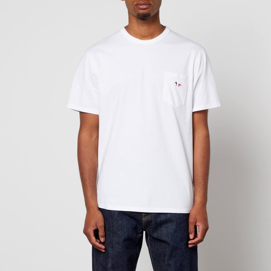 Maison Kitsuné Men's Tricolor Fox Patch Pocket T-Shirt - White - XL