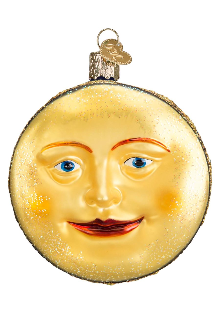 Man in the Moon Glass Blown Hanging Ornament