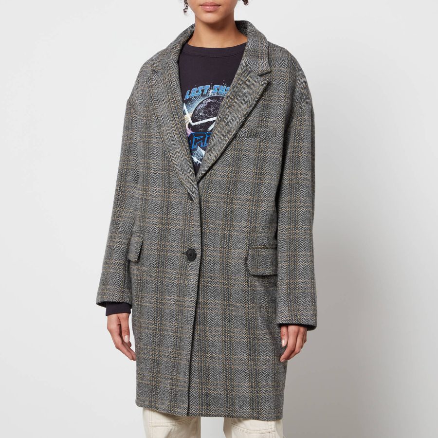 Marant Etoile Limiza Herringbone Wool Coat - FR 38/UK 10