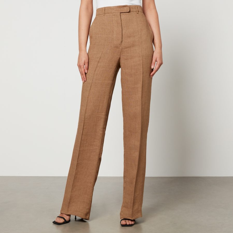 Max Mara Studio Alcano Linen Straight-Leg Trousers - UK 10