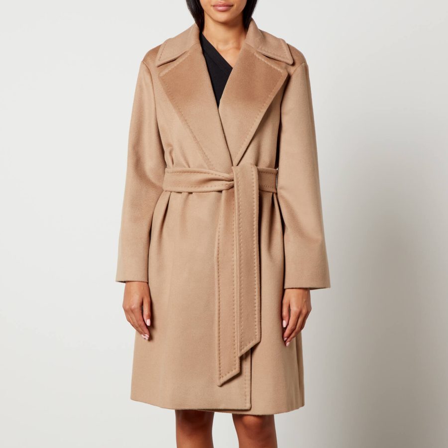 Max Mara Studio Tigre Virgin Wool Wrap Coat - UK 10