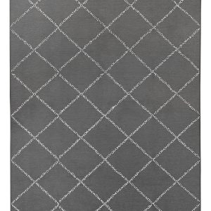 Medina Moroccan Diamond Grey Washable Rug