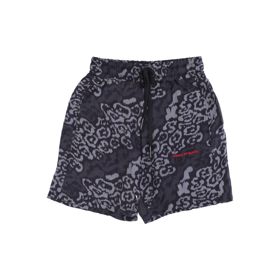 Men's Allover Leopard Shorts Black