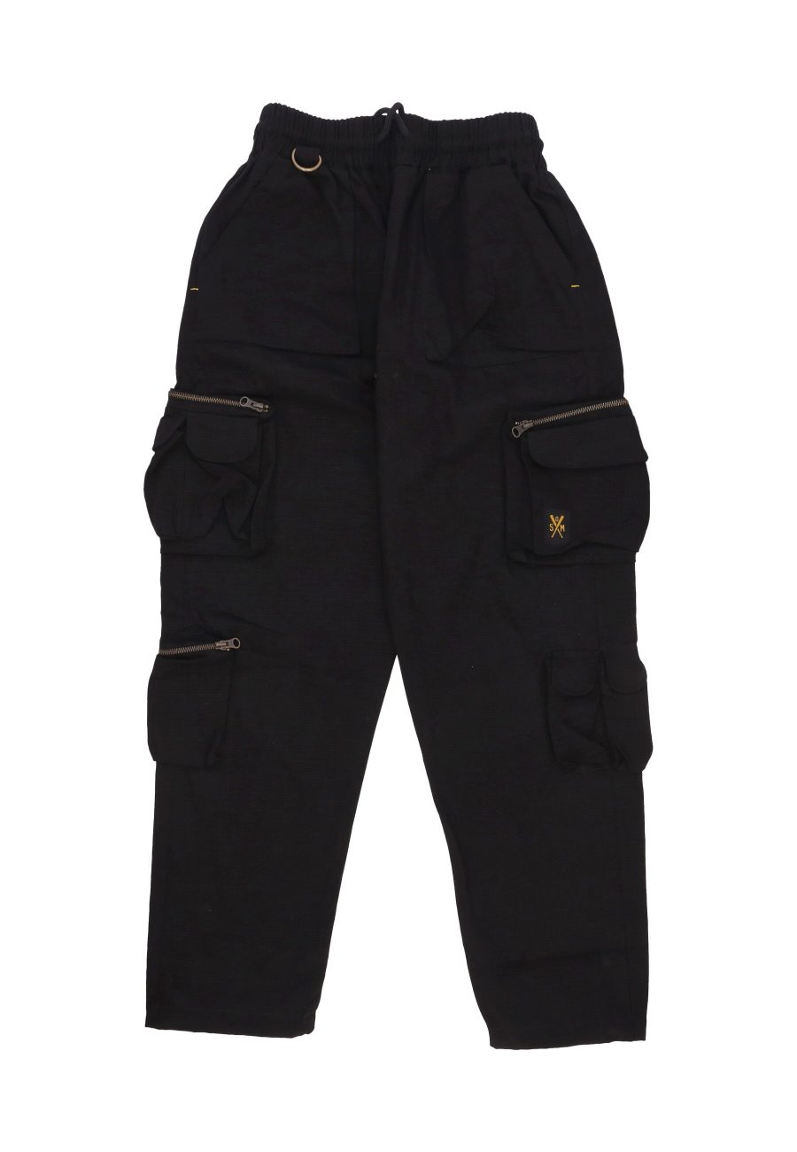 Men's Cargo Pants Black Long Trousers