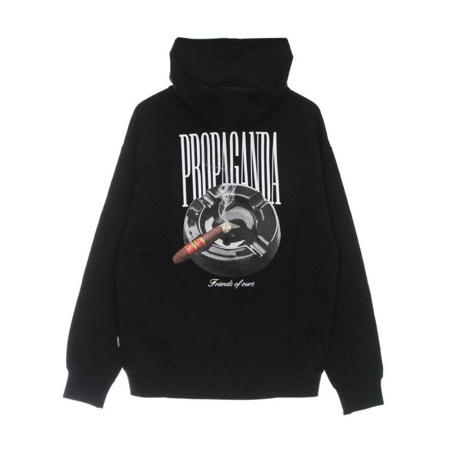 Men's Lightweight Hooded Sweatshirt Cigar Hoodie Black