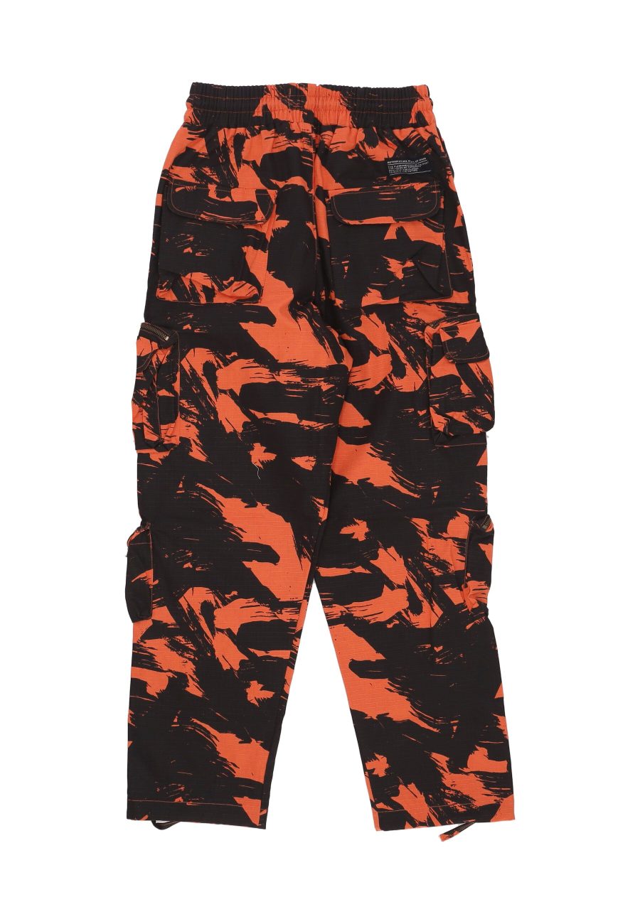 Men's Long Cargo Pants Orange/camo