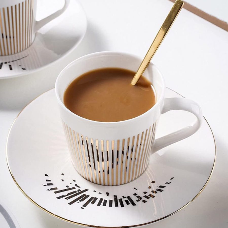 Mirror Anamorphic Cup & Saucer