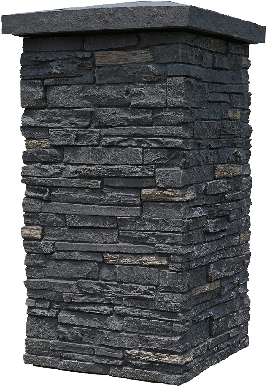 NextStone Slatestone 16" x 16" x 30" Faux Polyurethane Stone Column Wrap - Midni