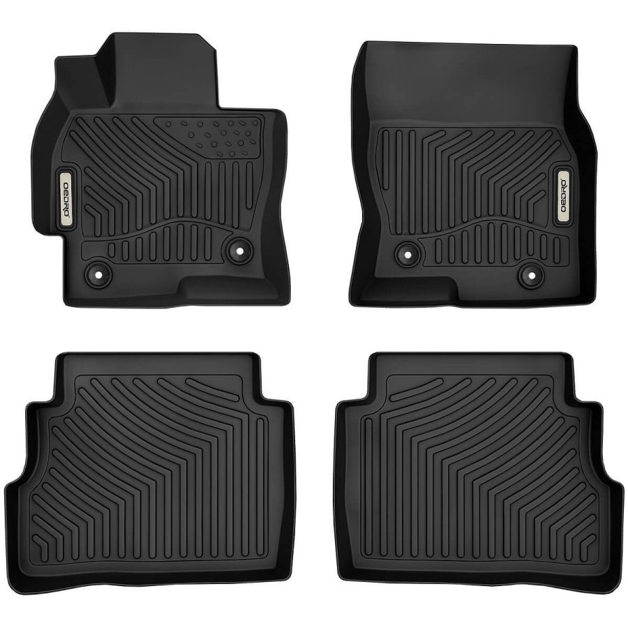 OEDRO Floor Mats for 2013-2016 Mazda CX-5 All Models, Unique Black TPE All-Weather Guard Full Set Liners