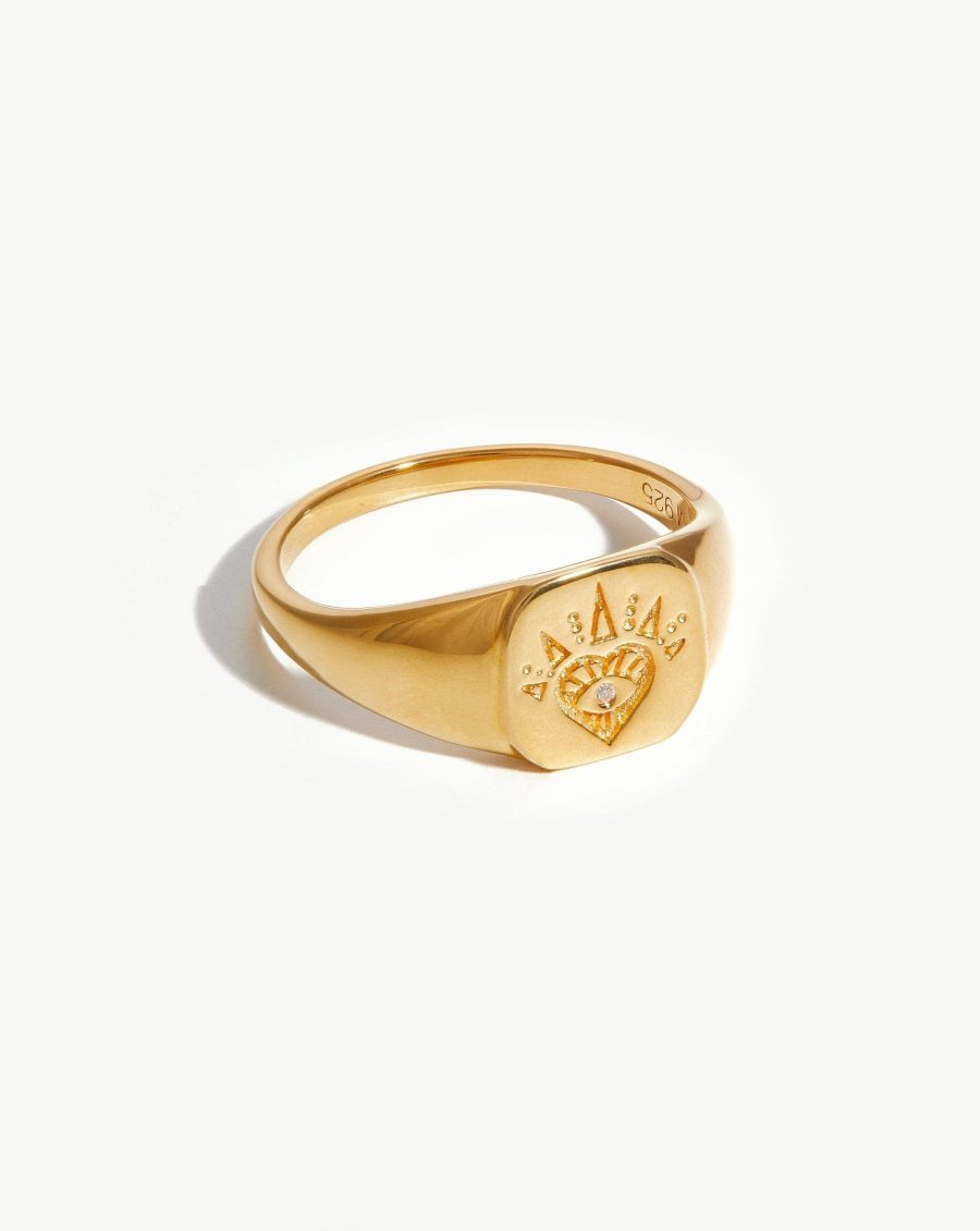 Open Heart Signet Ring | 18k Gold Vermeil